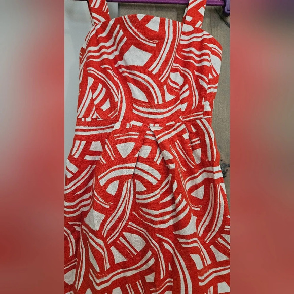 Banana Republic Red Cream printed Sheath midi dress. Size 2 - Picture 9 of 11